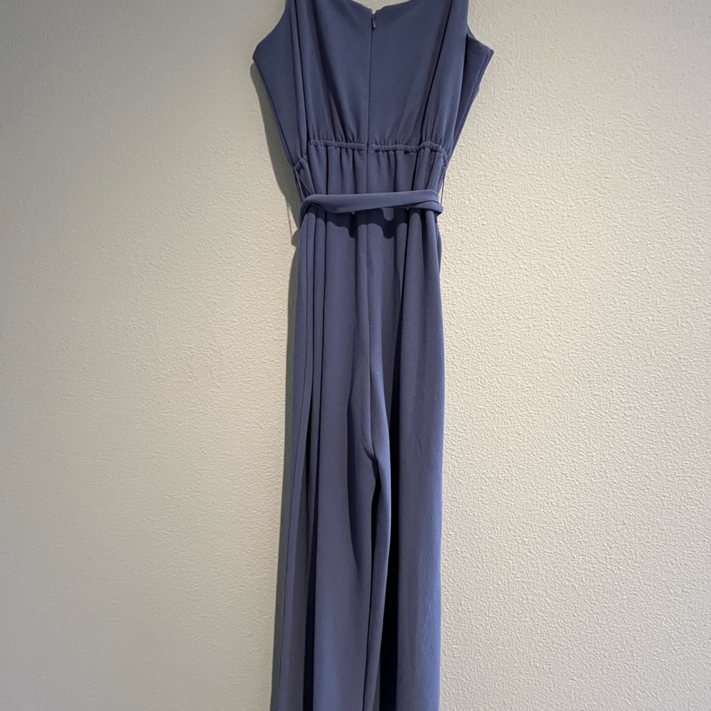 Blue Sleeveless Spaghetti Strap Jumpsuit - Picture 6 of 6